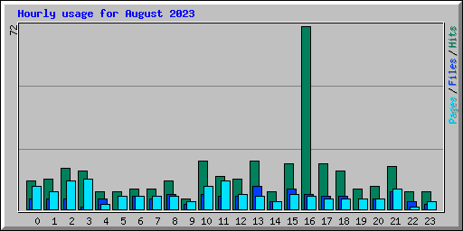 Hourly usage for August 2023